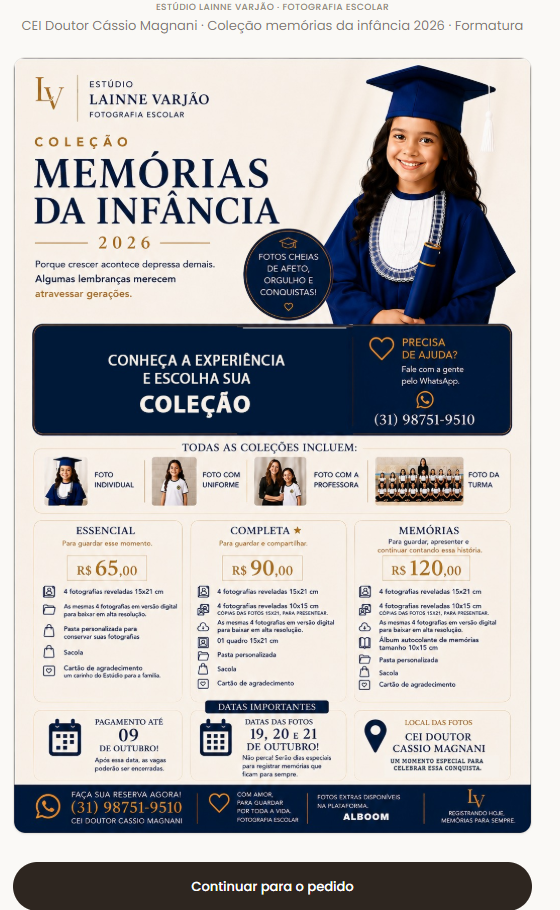 Apresentação da campanha e dos pacotes