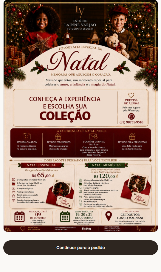 Apresentação da sessão de Natal da mesma campanha